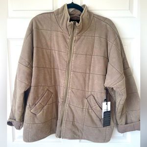 Tan oversized zip up jacket